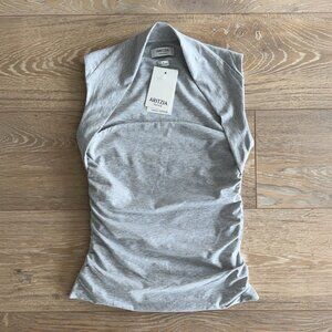 Nwt Aritzia Casual Contour Flourish Top Heather Chrome Grey - Size S
